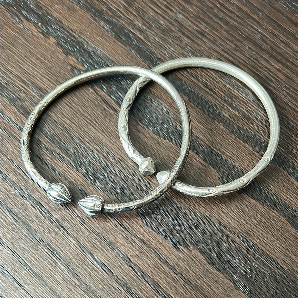 Elegant Silver Bangle Set